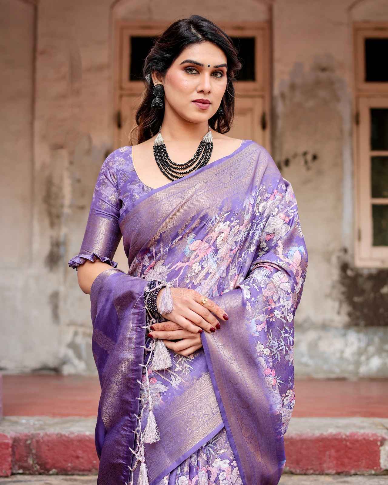  Royal Banarasi Digital Printed Silk Saree