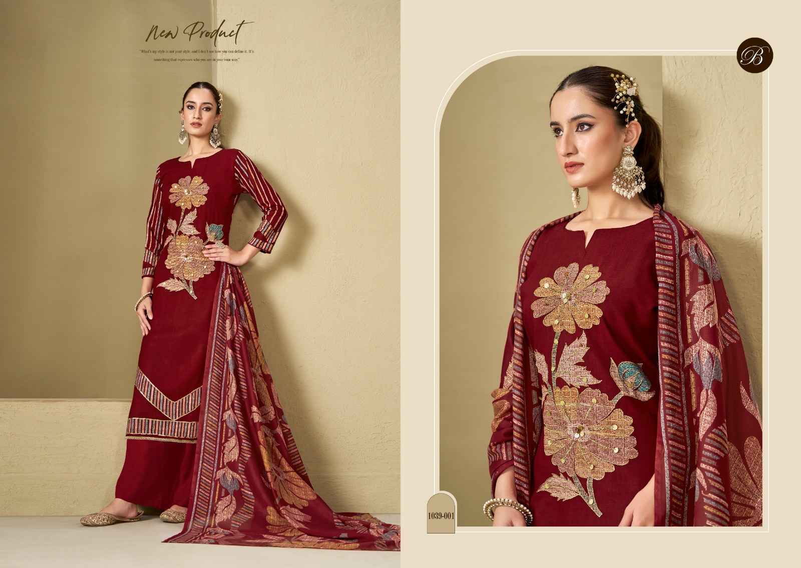 BELLIZA DESIGNER STUDIO MANZIL PURE VISCOSE RAYON DRESS MATERIAL