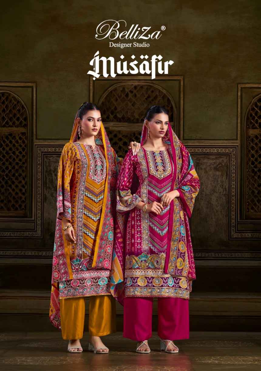 BELLIZA DESIGNER STUDIO MUSAFIR PURE VISCOSE RAYON DRESS MATERIAL