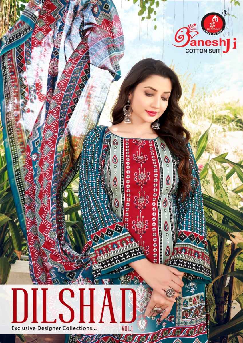 GANESHJI COTTON SUITS DILSHAD VOL-01 COTTON DRESS MATERIAL