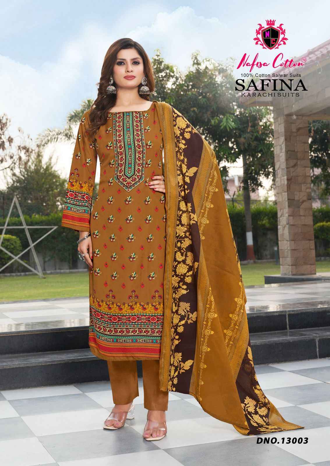 NAFISHA COTTON SAFINA KARACHI SUITS VOL 13 PURE COTTON DRESS MATERIAL