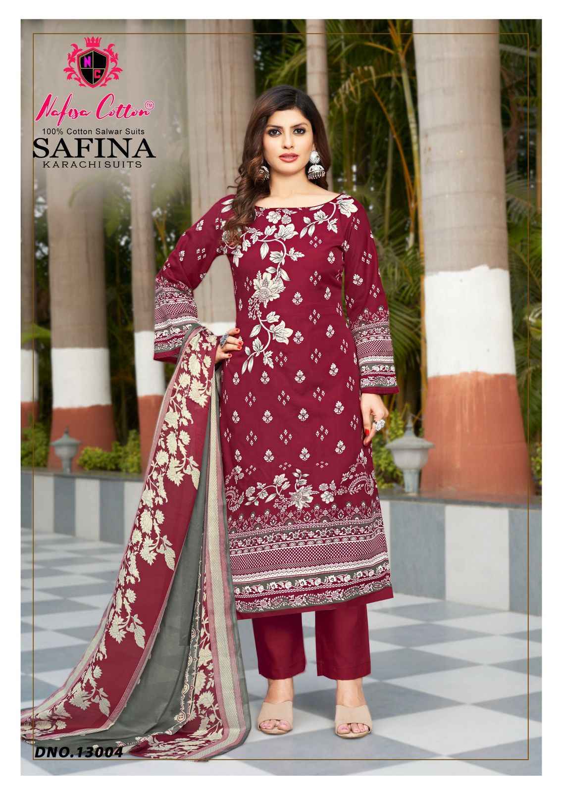 NAFISHA COTTON SAFINA KARACHI SUITS VOL 13 PURE COTTON DRESS MATERIAL