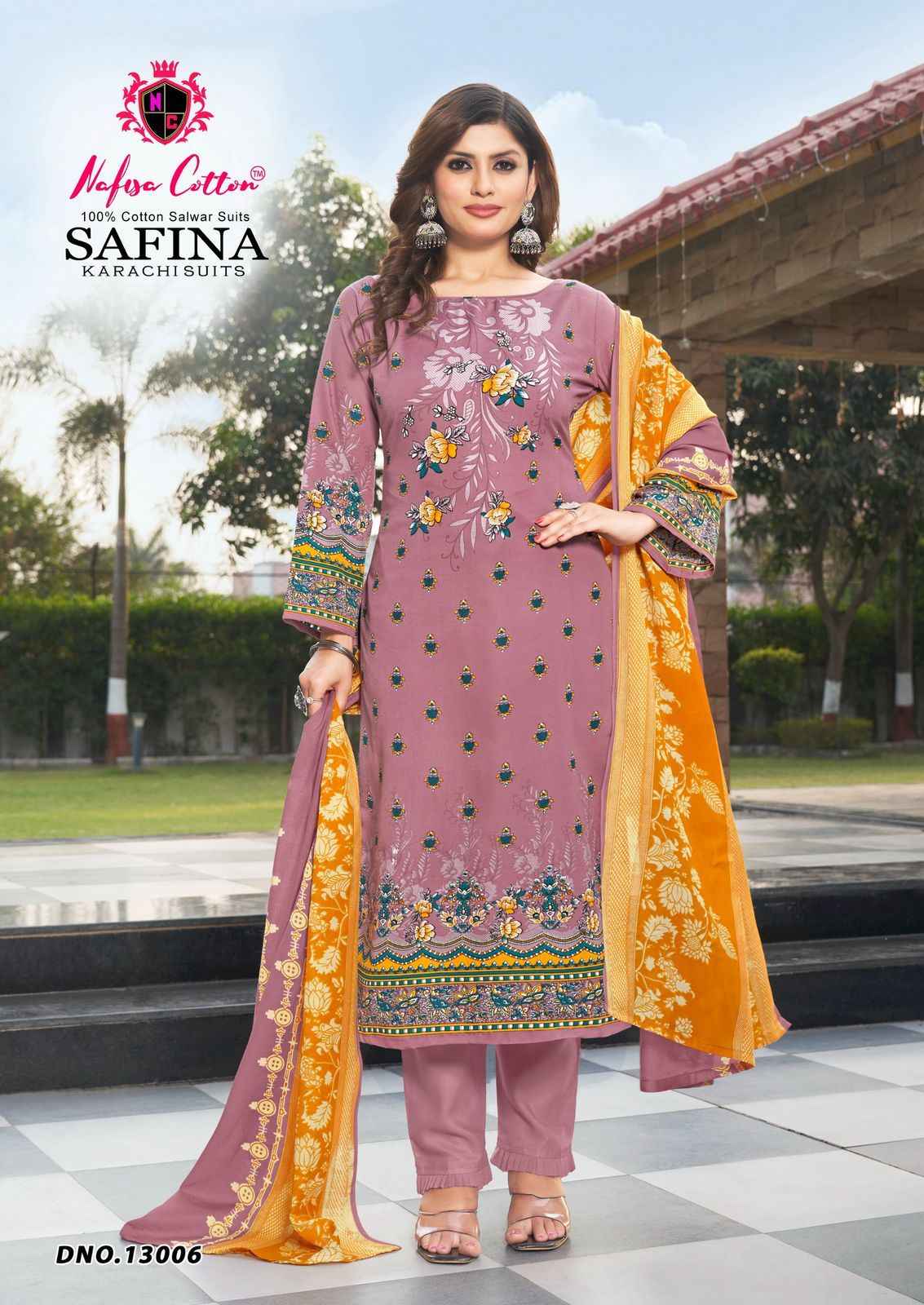 NAFISHA COTTON SAFINA KARACHI SUITS VOL 13 PURE COTTON DRESS MATERIAL